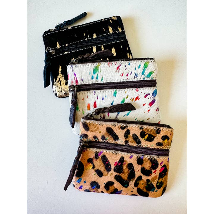 Boho Ranch Shop - Vente Porte-monnaie – femme - Pochette à monnaie Western en peau de vache1