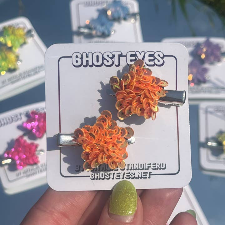 Pinces à cheveux Star Orange pour la vente par Ghost Eyes