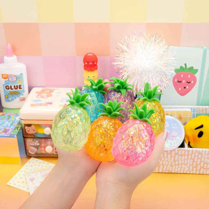 Kawaii Slime Company - Wholesale Squishy Toy - Kids & Baby - Pineapple Gummy 3D Fruits Sensory Squishy Toy (12pcs/case)