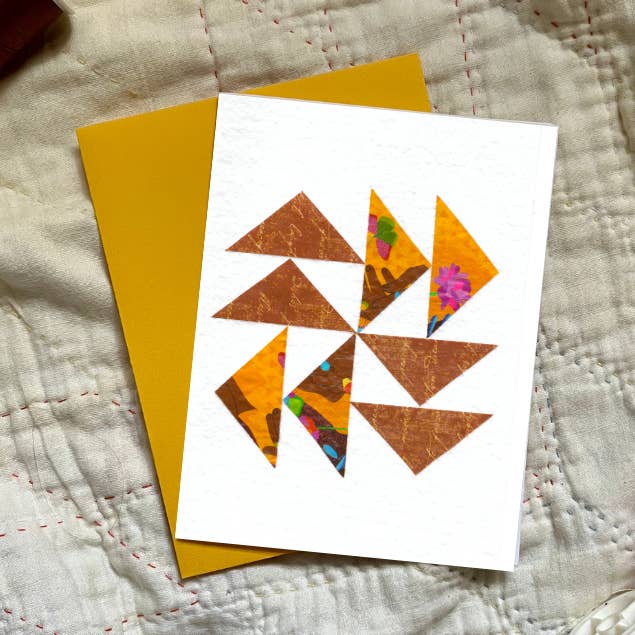 Quilt Block Greeting Card (Flying Geese) for wholesale by Cozy Arts