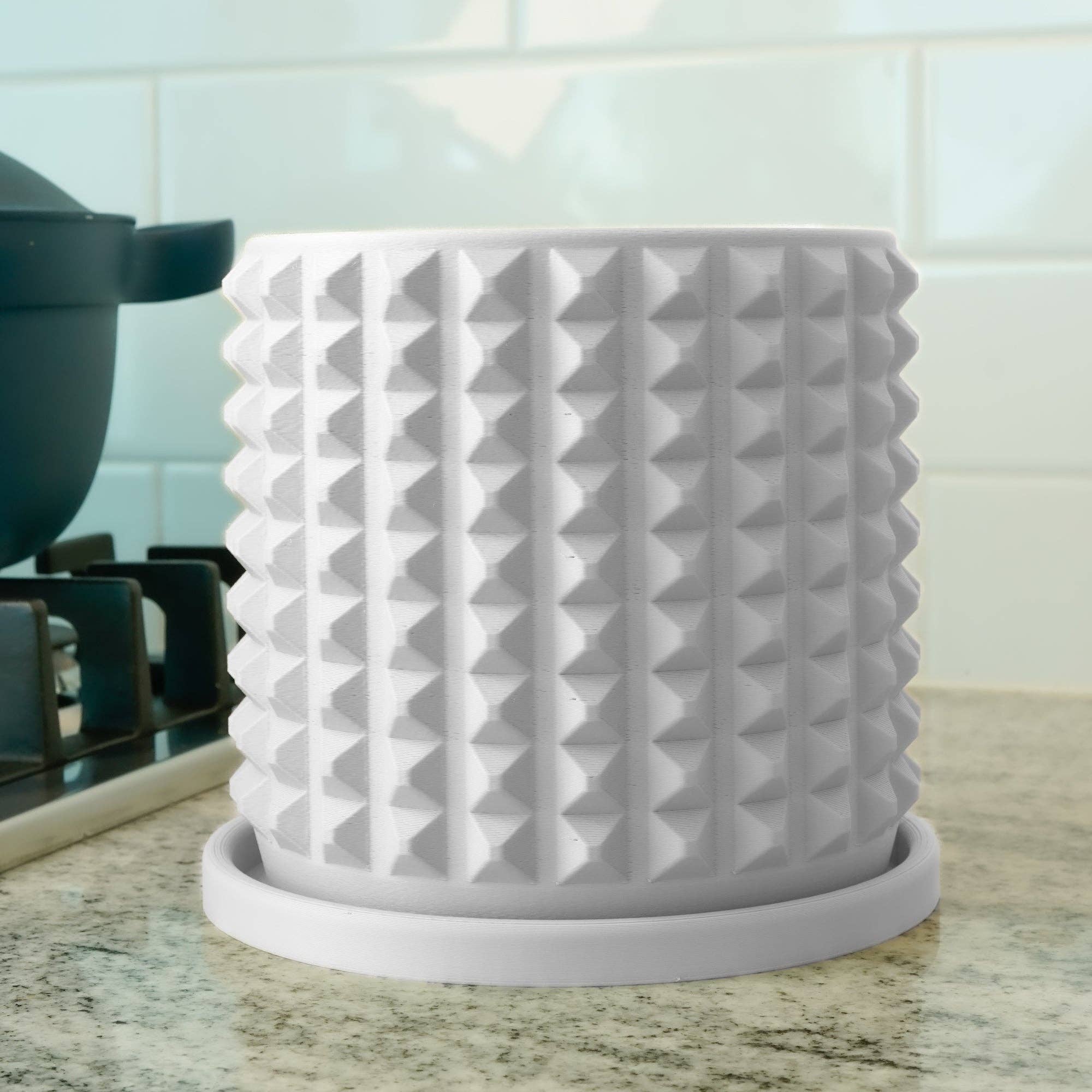 Rosebud Homegoods - Vente Pot - Cache-pot cubiste imprimé en 3D avec drainage10