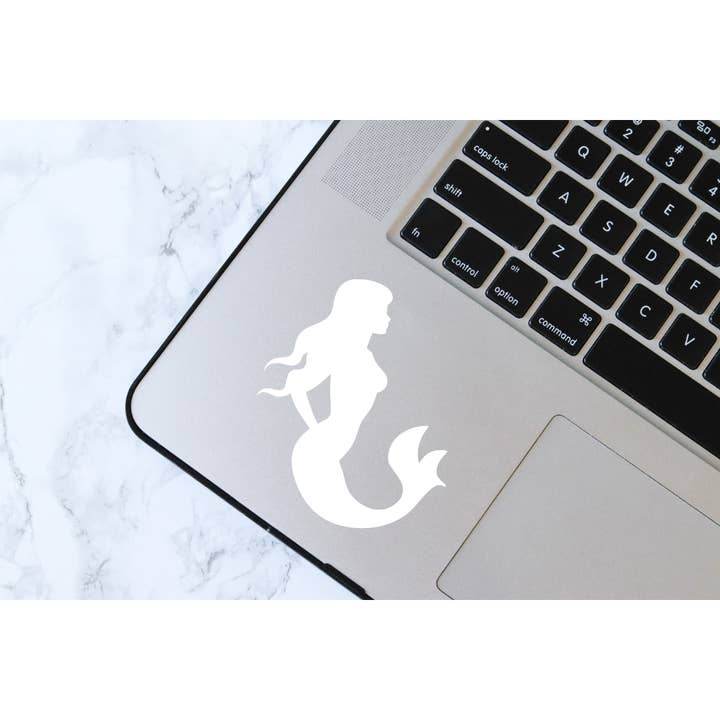 Mermaid Vinyl Decal 3" (White, Retail Packaging) for wholesale by Megabella Creations