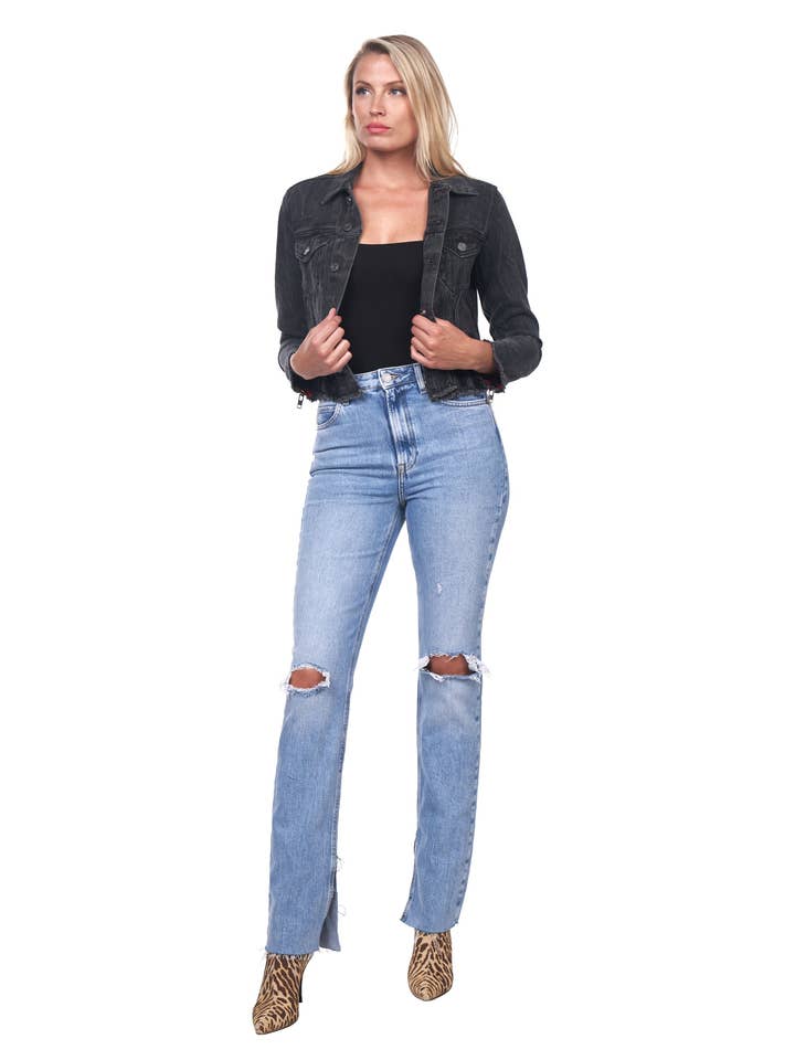 Blusão Ganga Frayed Hem na moda para mulher EM2002 por atacado de ETIENNE MARCEL