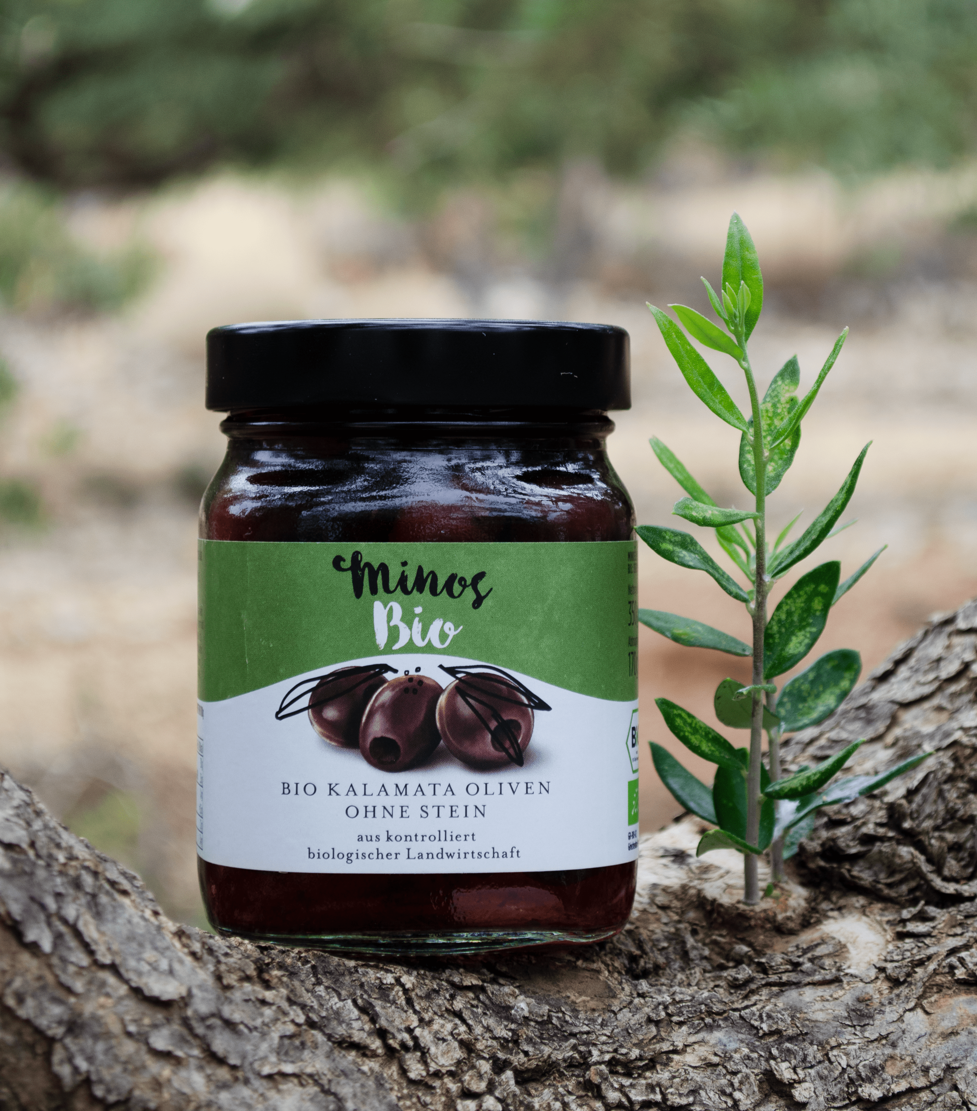 Minos - Wholesale Olives - Organic Kalamata olives without stone 370ml1