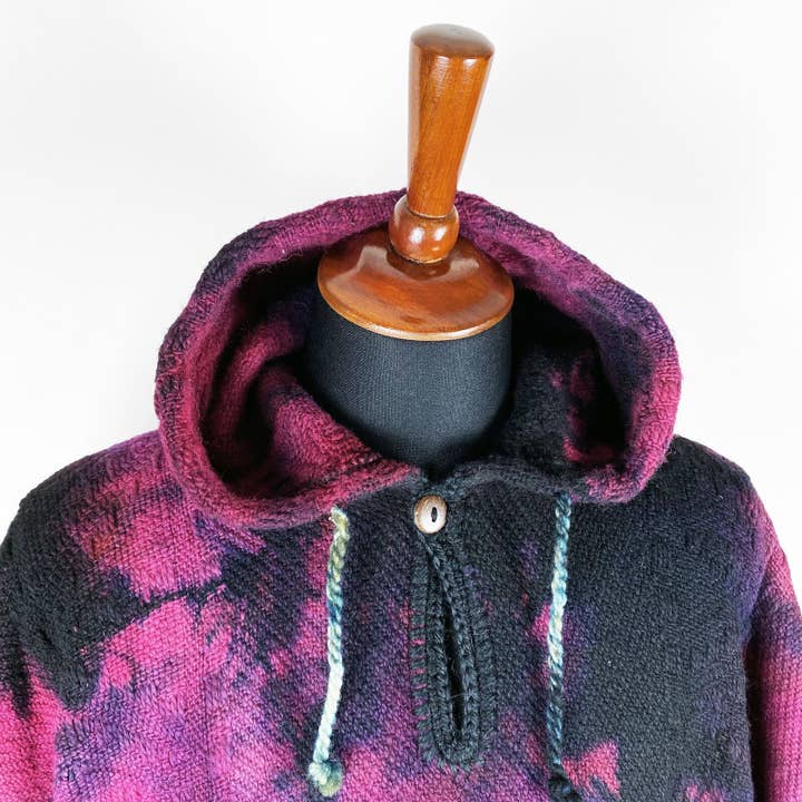 ECUALAMA - Vendita all'ingrosso Poncho - Unisex - Lama Wool - Poncho unisex sudamericano con cappuccio
