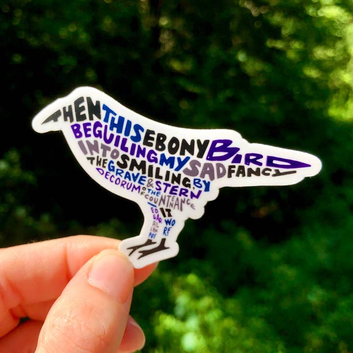Wander On Words - Wholesale Sticker - Hand-Lettered Edgar Allen Poe Raven Sticker0