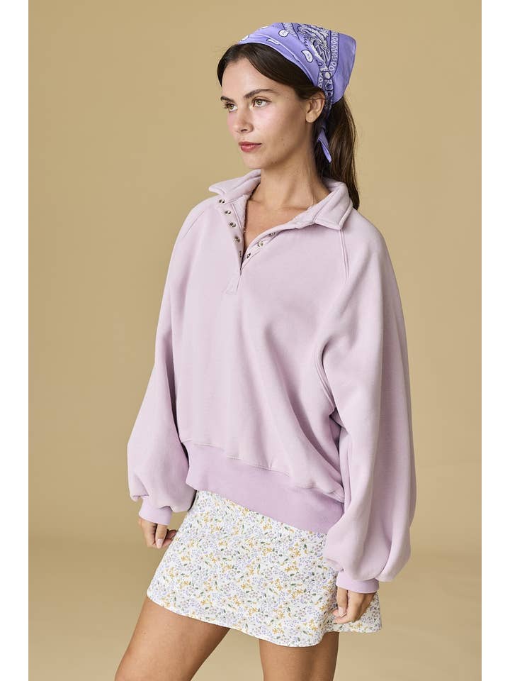 Papermoon - Wholesale Sweatshirt - Women's - PT16060 - Piper Snap Button Collared Sweater17