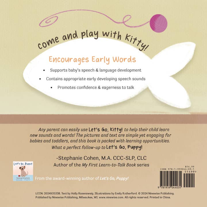 Ninewise Publishing - Wholesale Baby & Toddler Book (0-2) - Let's Go, Kitty - Encourages Baby's Early Words5