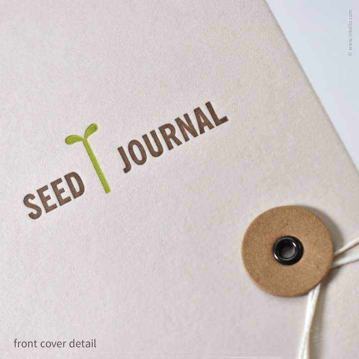 Inkello Letterpress - Wholesale Journal/Diary - Green Seedlings Seed Journal with Grow Wheel (#608)2
