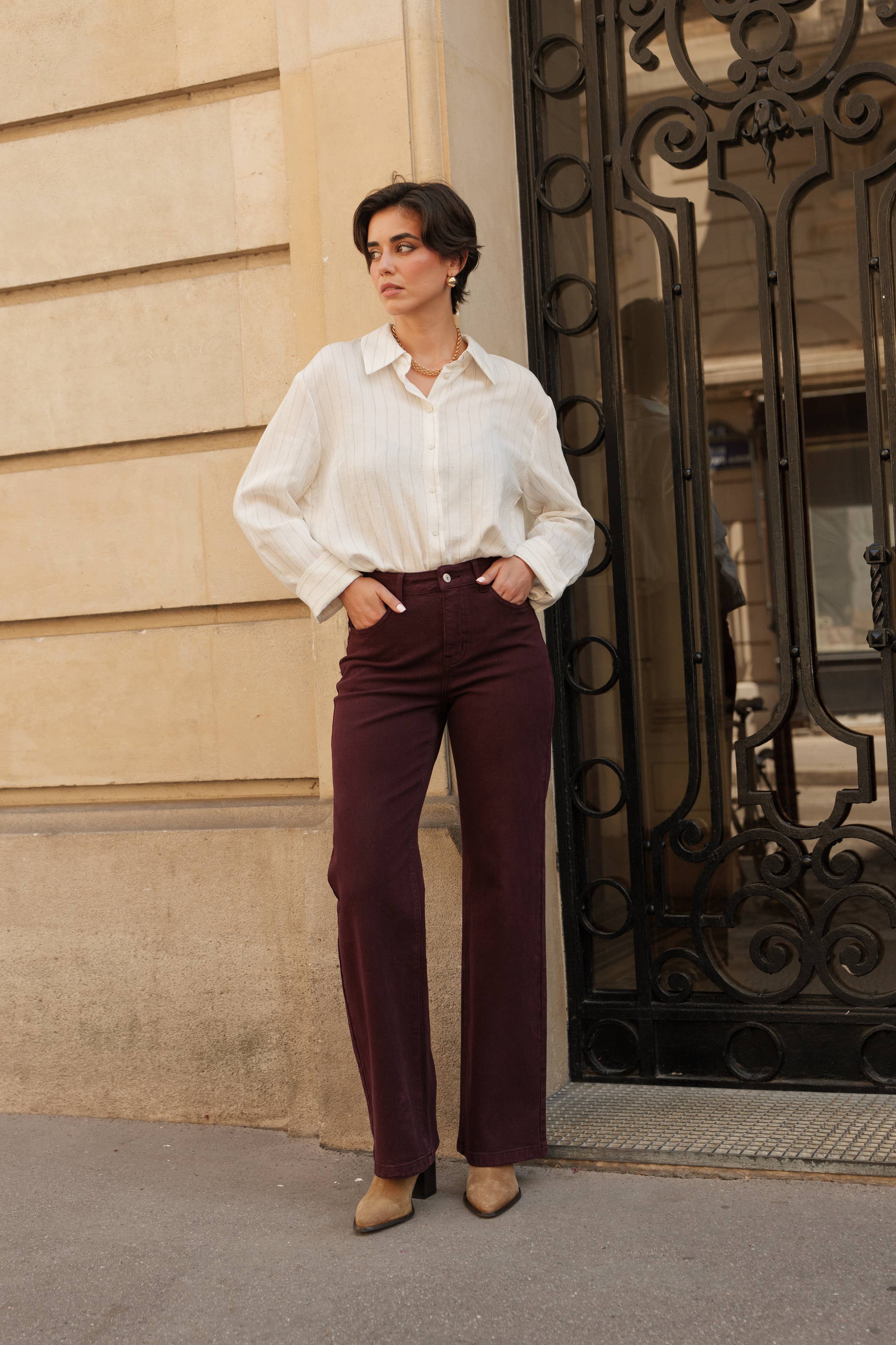 Oraije Paris - Vendita all'ingrosso Jeans - Donna - Jeans Barbara a gamba larga12