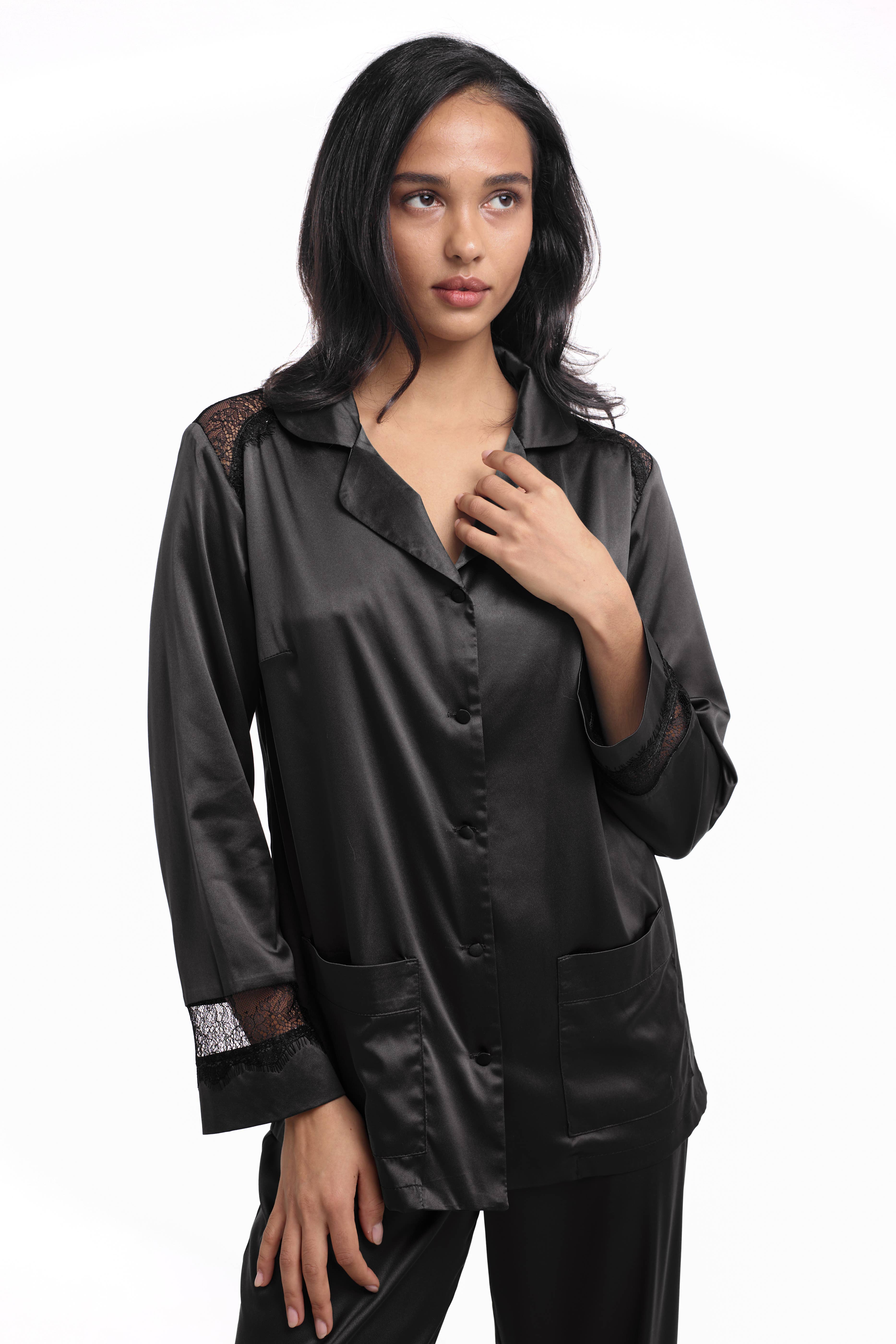 IDENTITY LINGERIE – wholesale Sleepwear set – Women's – 100% Silk Pyjamas, Silk Pajamas, Pure Silk PJs, 19 Momme Sil0