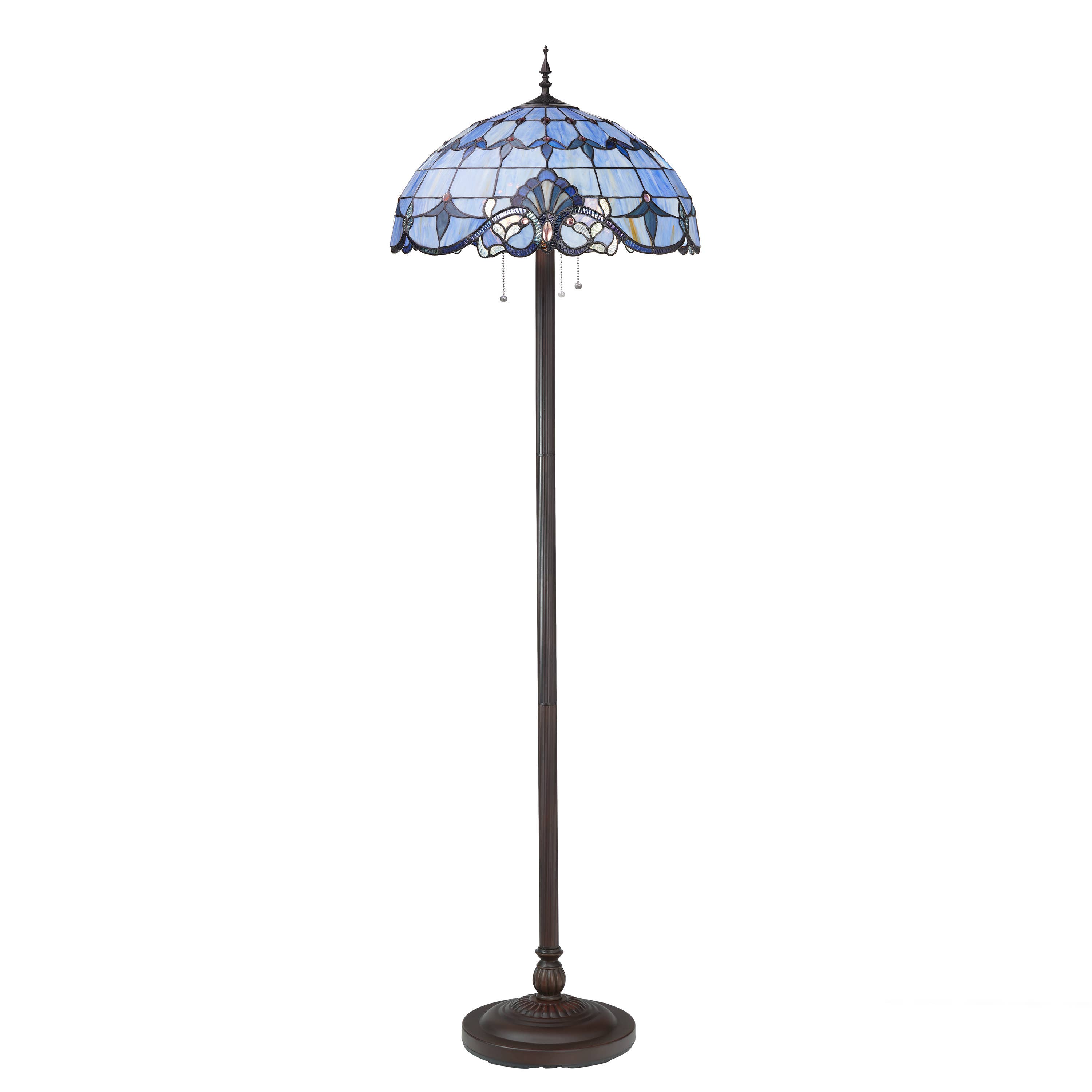 River of Goods - Wholesale Floor Lamp - 64"H Allistar Stained Glass Bowl Candlestick Floor Lamp1