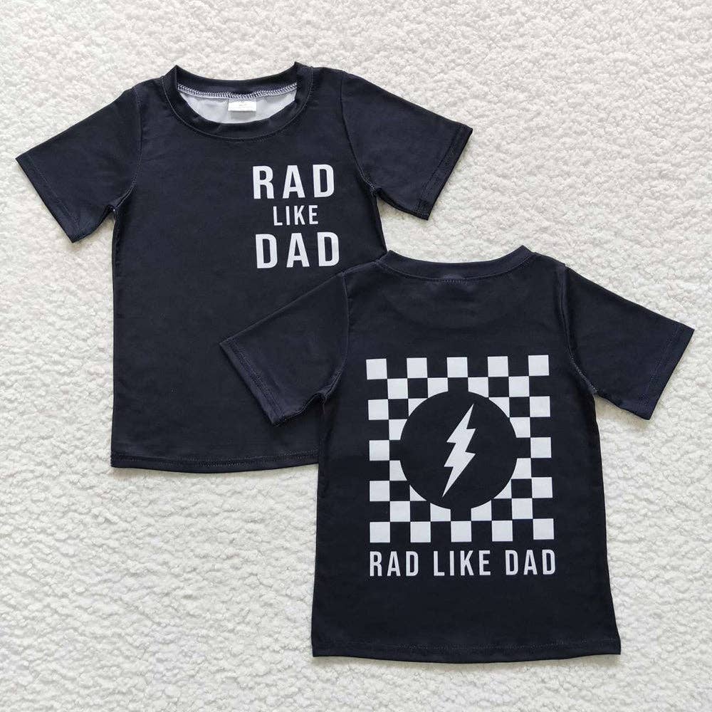 Aier Wholesale - Wholesale Screen Printed T-Shirt - Kids - Baby Kids Black Checkered Short Sleeve Tee Shirt Tops0
