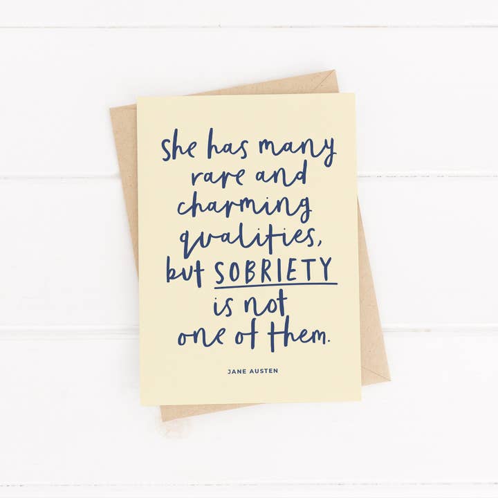 PaperPaper Ltd – wholesale Birthday card – Jane Austen quote funny birthday card2