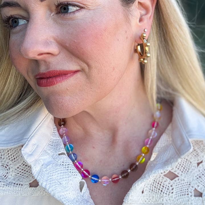 Collier de perles - multicolores + transparentes - Sophie pour la vente par Taylor Elliott Designs