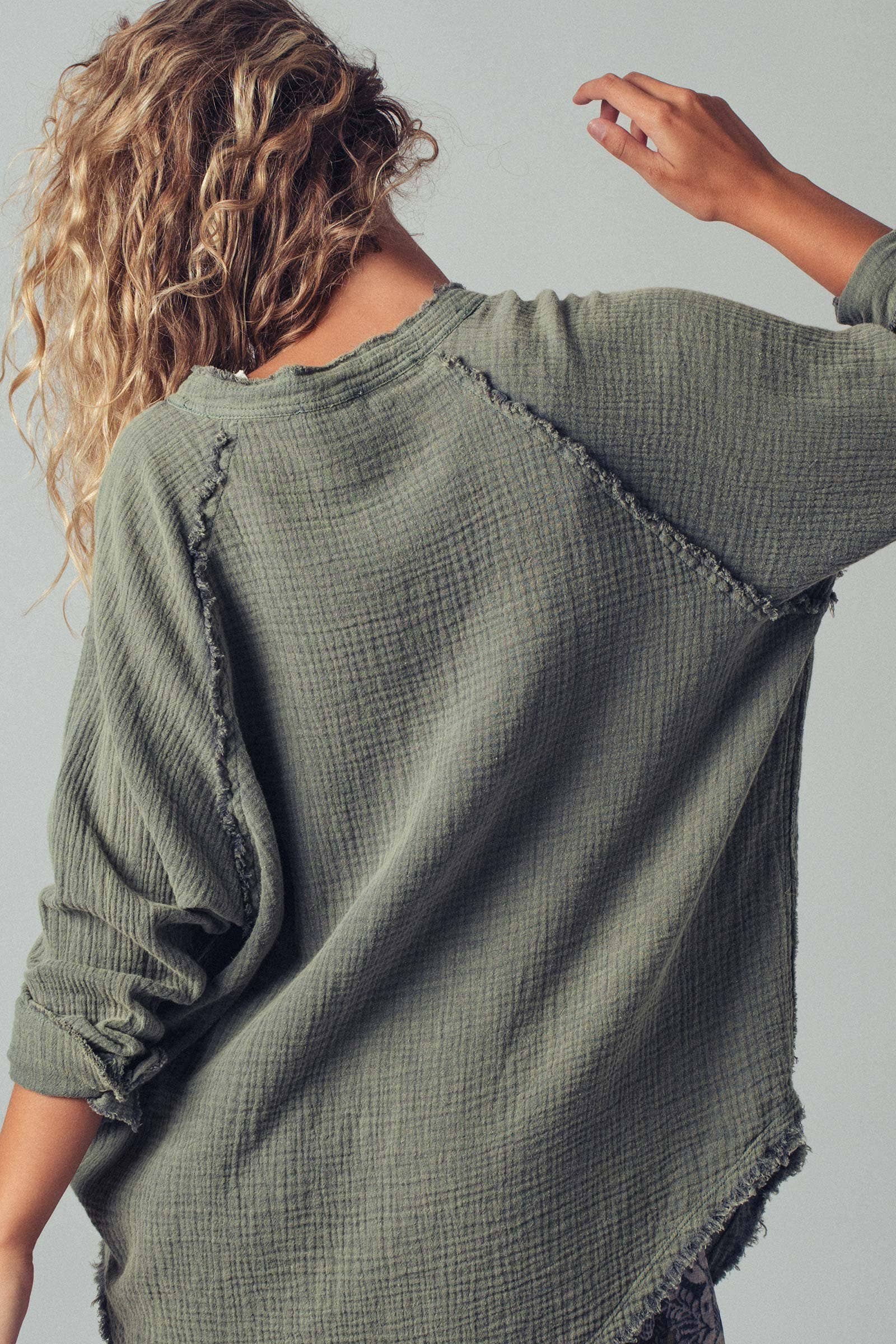 Fashion Week - Wholesale Button Down Shirt - Women's - The Willow Gauze Relaxed Shirt10