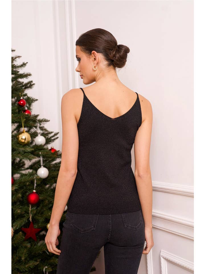 NIBI MTK - Wholesale Tank Top - Women's - Choklate Paris Shiny Lurex Tank1