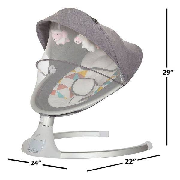 Dream On Me Zazu Swing In Grey And Pink for wholesale on Faire2