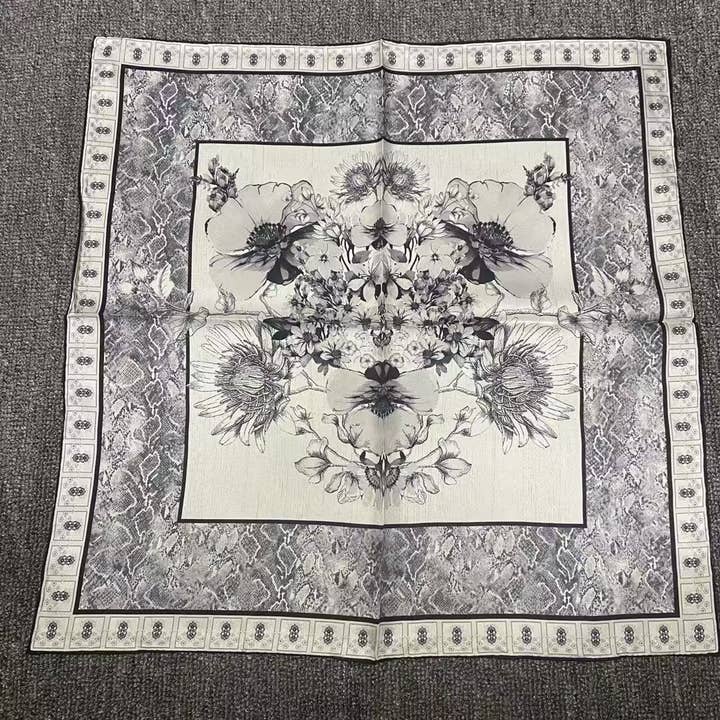 Hand-Rolled Silk Twill Square Scarf - SS53-HH-087 for wholesale by SueSilkHK