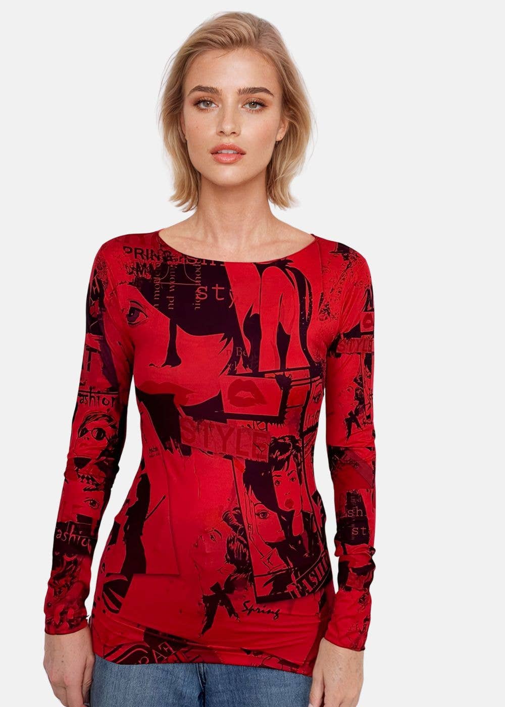 AMB Designs - Wholesale T-Shirt - Women's - In Vogue Second Skin Raw Edge Top3