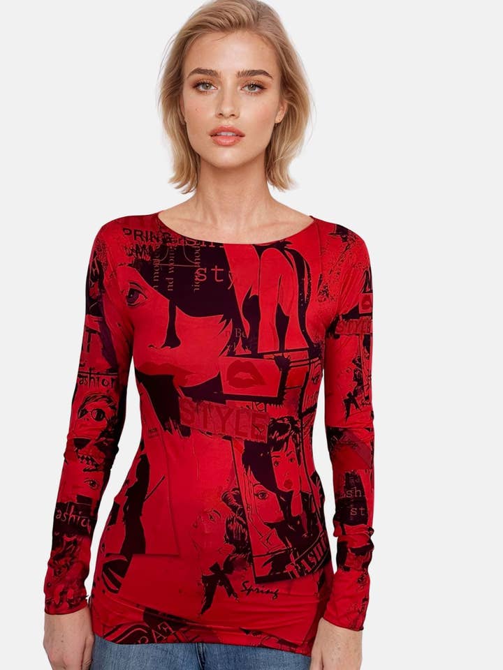 AMB Designs - Wholesale T-Shirt - Women's - In Vogue Second Skin Raw Edge Top3