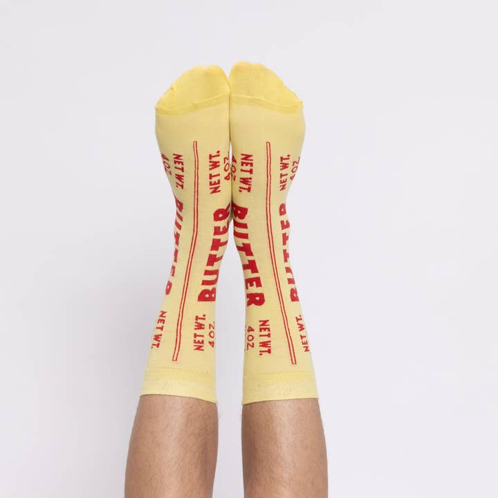 Yellow Owl Workshop - Wholesale Socks - Unisex - Butter - Large Crew Socks