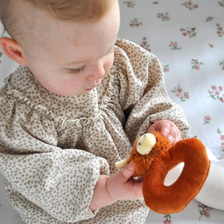 Jomanda Soft Toys & Accessories - Wholesale Stuffed/Plush Toy - Kids & Baby - Horny Highland Brown Cow Baby Plush Rattle - 10CM