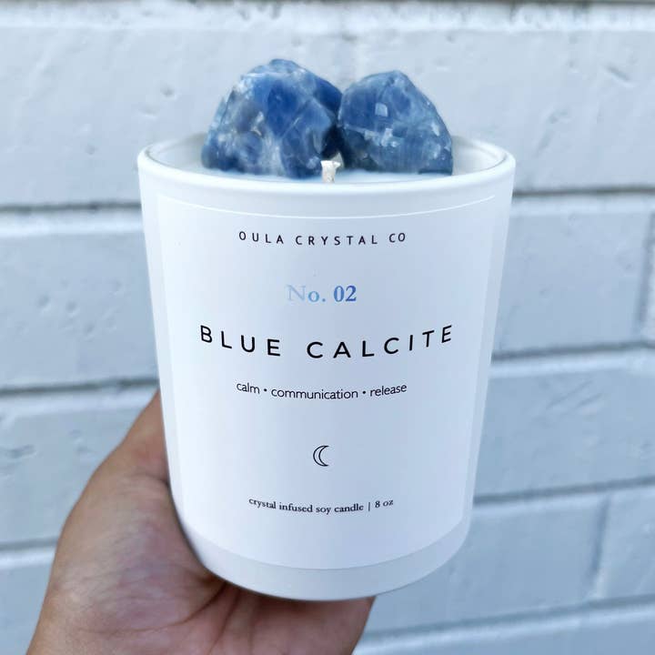 Vela de Calcita Azul · Cristal Incorporado · 226 g · Atacado por atacado de OULA CRYSTAL CO