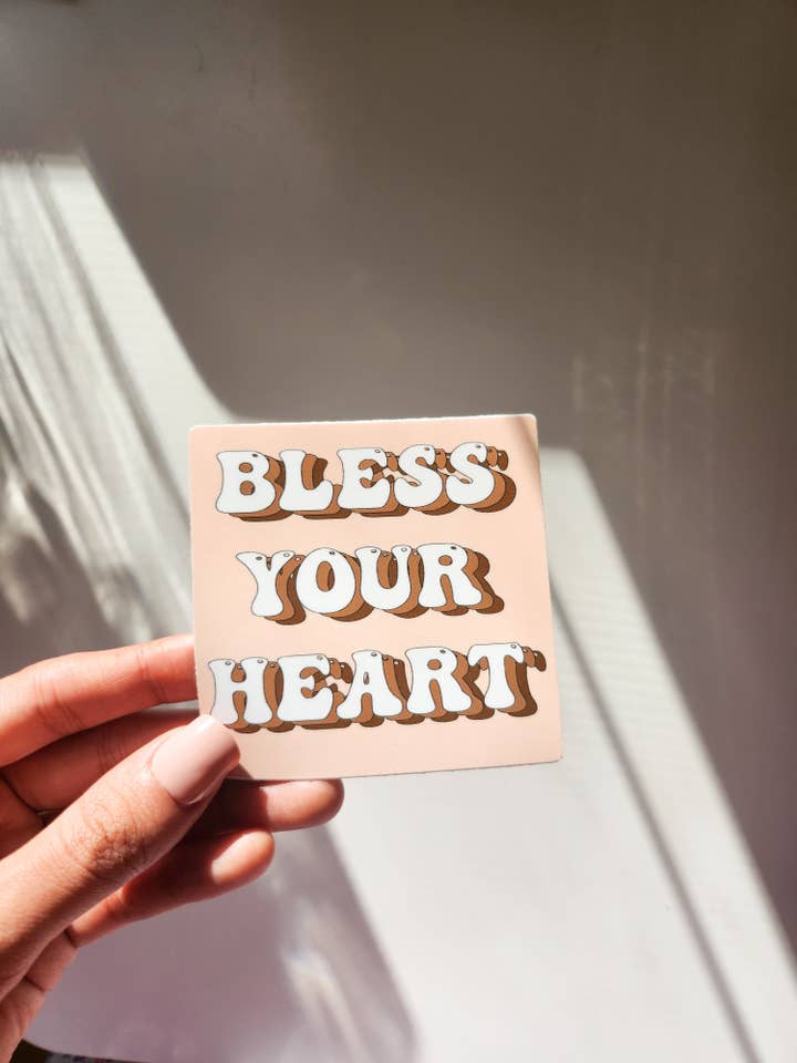 Autocollant Bless your Heart, vinyle, 3 x 3 pouces | Southern Saying pour la vente par The Gold Ink Press