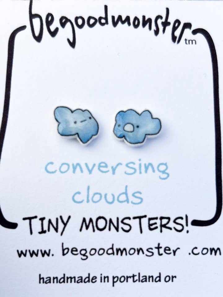 Conversing Clouds Earrings for wholesale by Be Good Monster