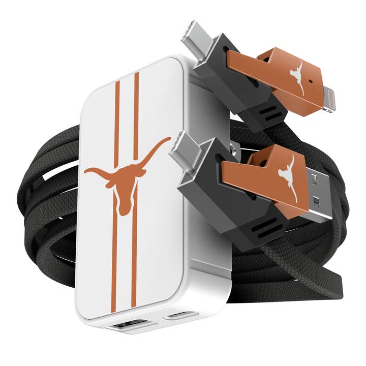 NCAA Texas Longhorns 4 in 1 Cable & Wall Charger for wholesale by Prime Brands Group