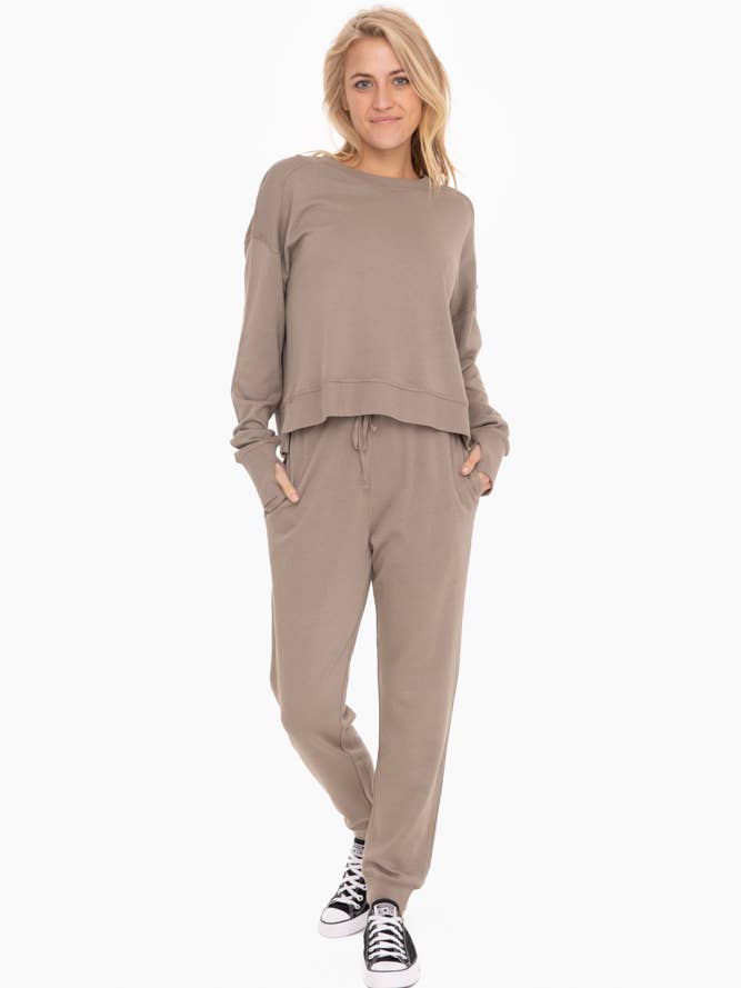 Mono B - Wholesale Sweatshirt - Women's - Mono B GREEN - Organic Cotton Blend Crew Neck