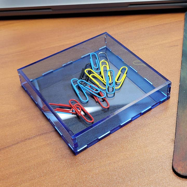 Square Blue Acrylic Tray for wholesale by MPBimage