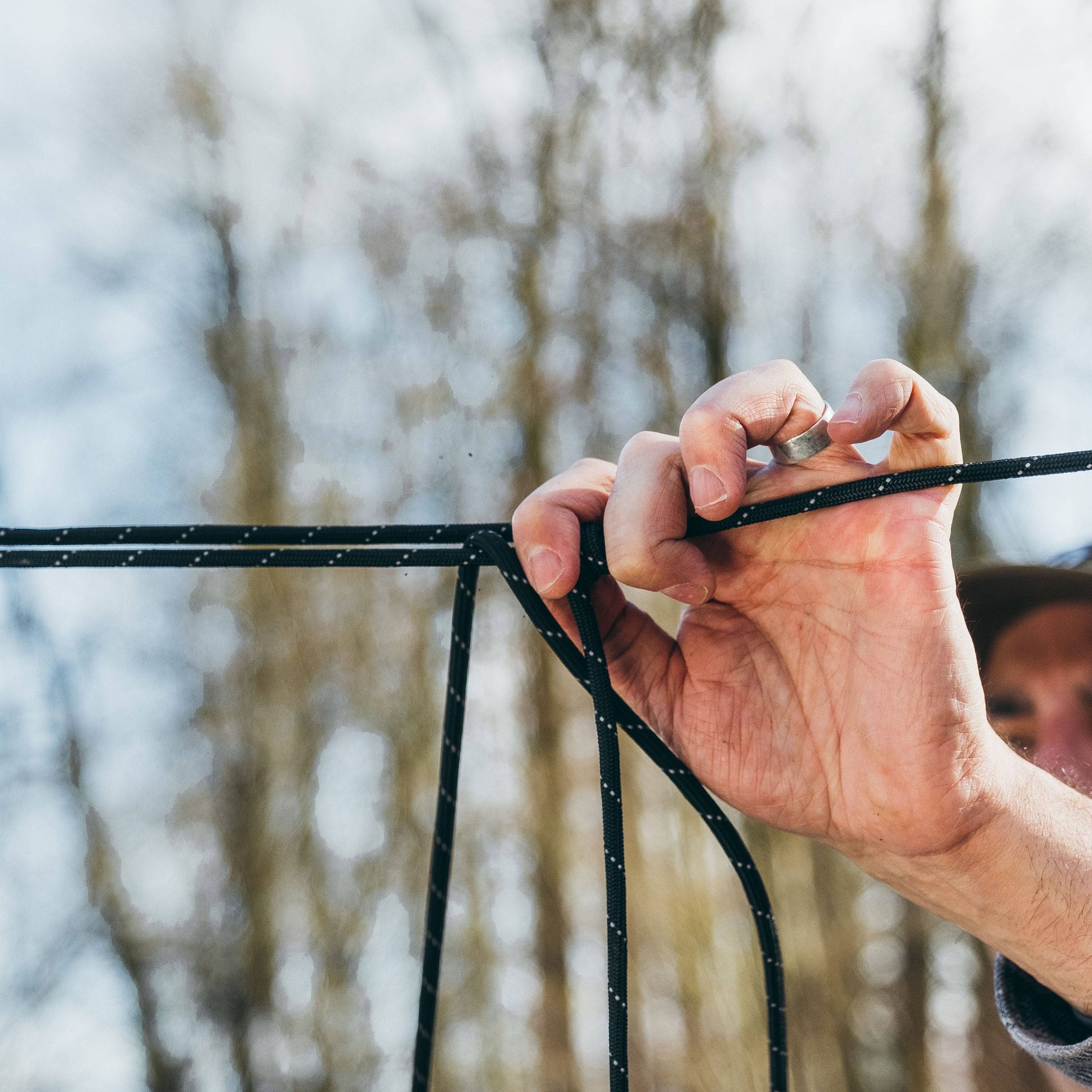 Reflective Black Extra Heavy Duty 1100 Paracord for wholesale on Faire5