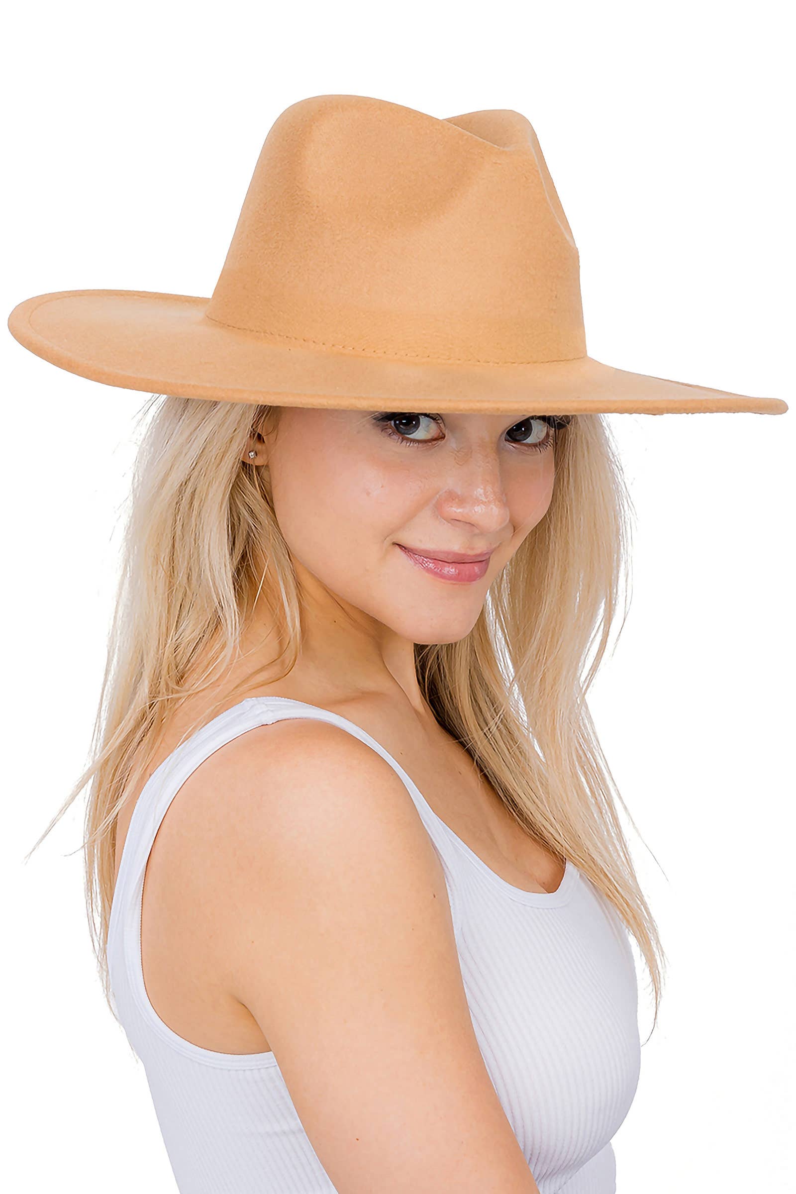 Cap Zone – Fedora - Mulher por atacado – Chapéu Rancher Cap Zone com Aba Larga, Reta e Lisa0