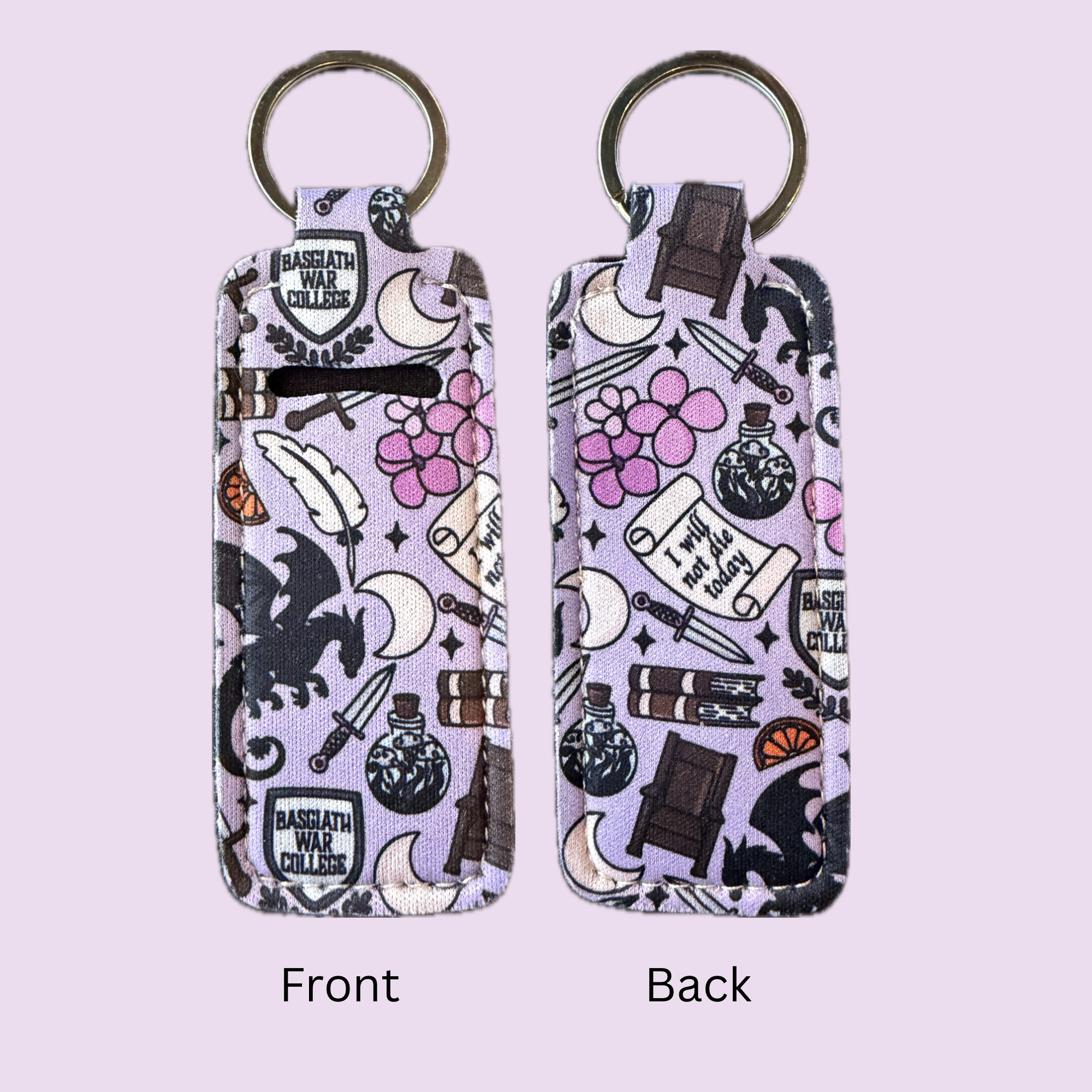 Bibbidi Bubbly Soaps - Wholesale Keychain - Women's - Dragon College Lip Balm Holder Bookish Keychain Romance1