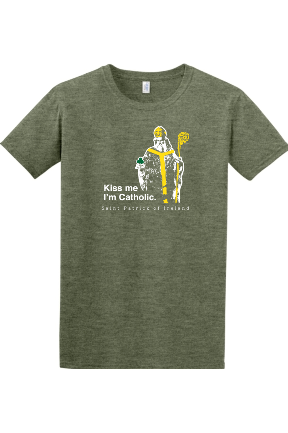 Sock Religious - Wholesale Screen Printed T-Shirt - Unisex - Kiss Me, I'm Catholic - St. Patrick of Ireland Adult T-shirt0