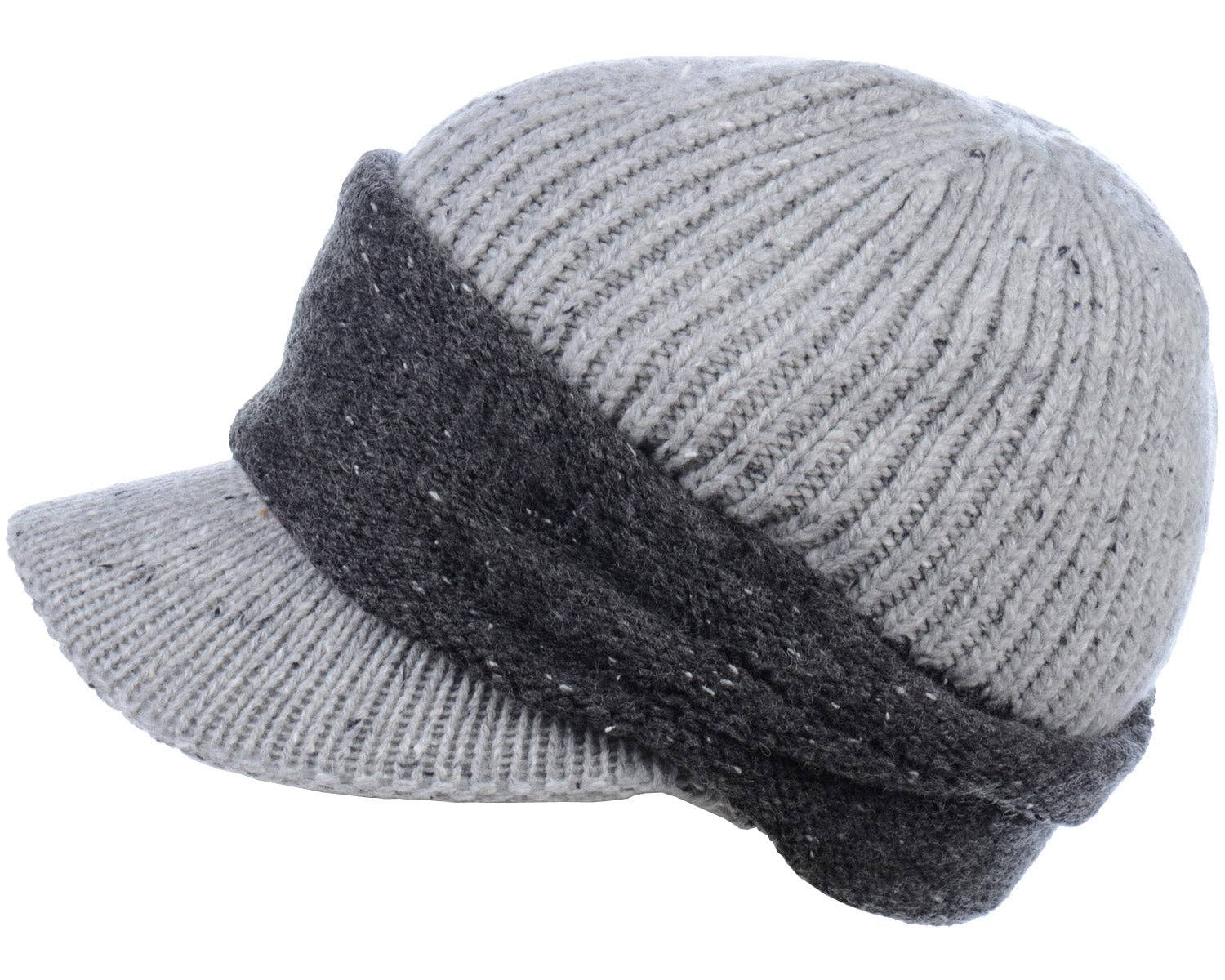 Jasper Trading LLC – Gorro - Mulher por atacado – JH713 - Gorro de malha com viseira de boina de uma dúzia4