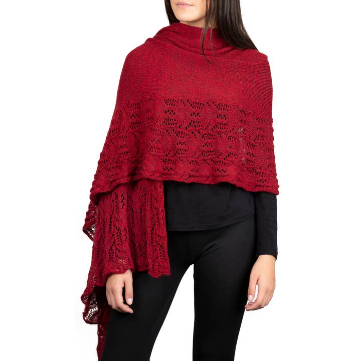 Assia di Brunetti Federica e C. s.a.s. - Wholesale Wrap – Women's - Ilary - Mohair wool blend openwork border wrap3