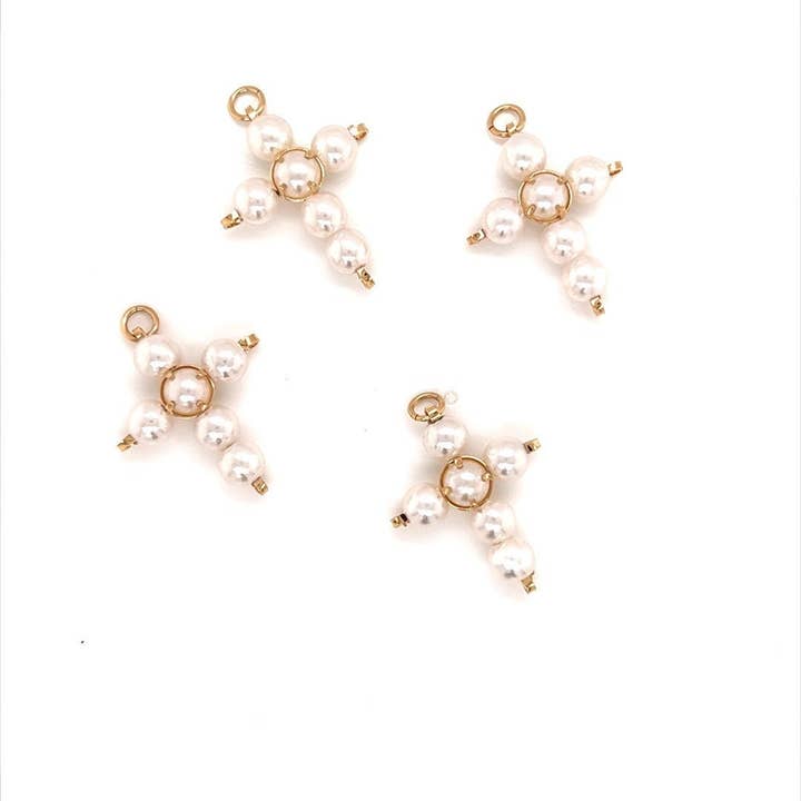 18K Gold Filled Pearl Cross Pendant, Simple Cross Pendant, Cross for Necklace, Large Gold Cross Pendant, Religious Christian Cross, Cross Jewelry for wholesale by The Bead Bazaar