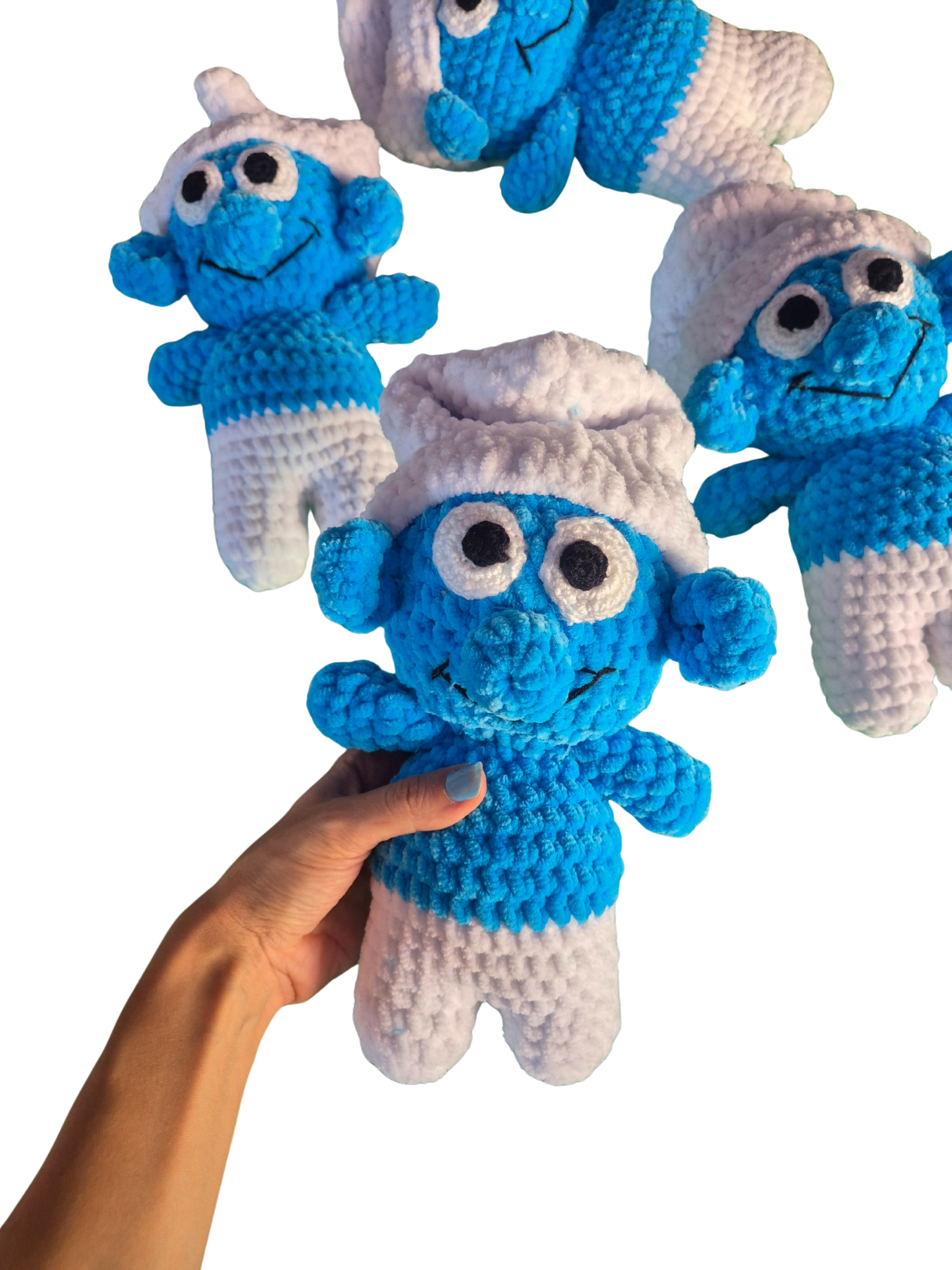 despinacrafting - Wholesale Stuffed/Plush Toy - Kids & Baby - Velvet Crochet Smurf Plush | Handmade | 25 cm5