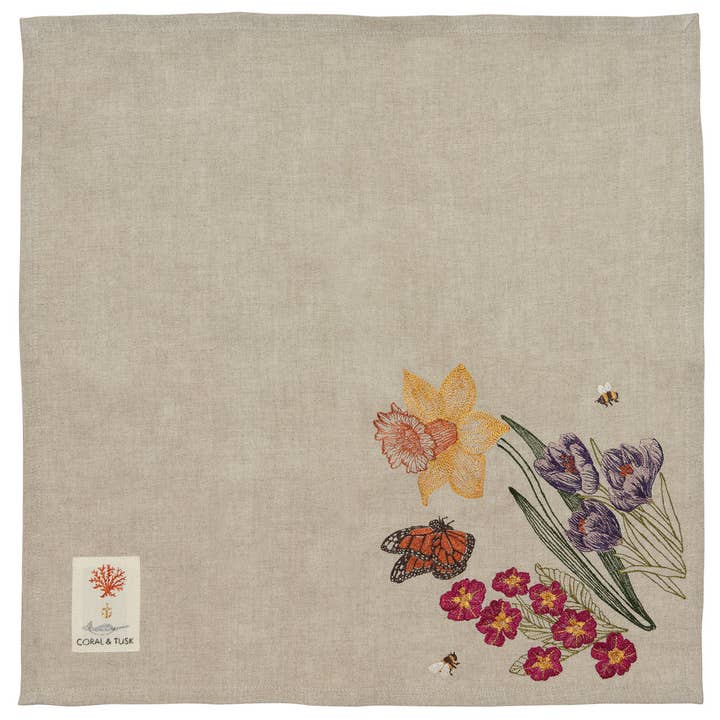 Coral & Tusk - Wholesale Dinner & Cloth Napkin - Blooms Dinner Napkin
