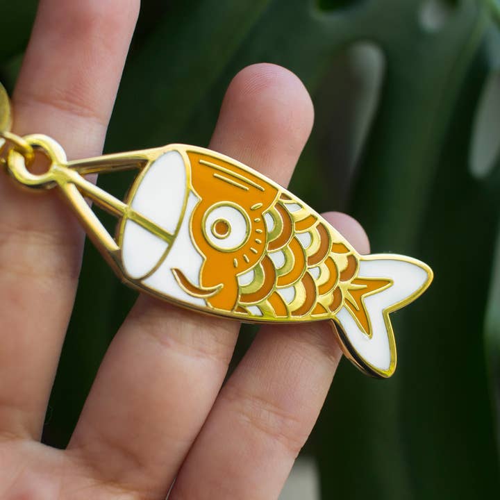 Orange Koinobori Metal Nyckelring för wholesale av Kela Designs