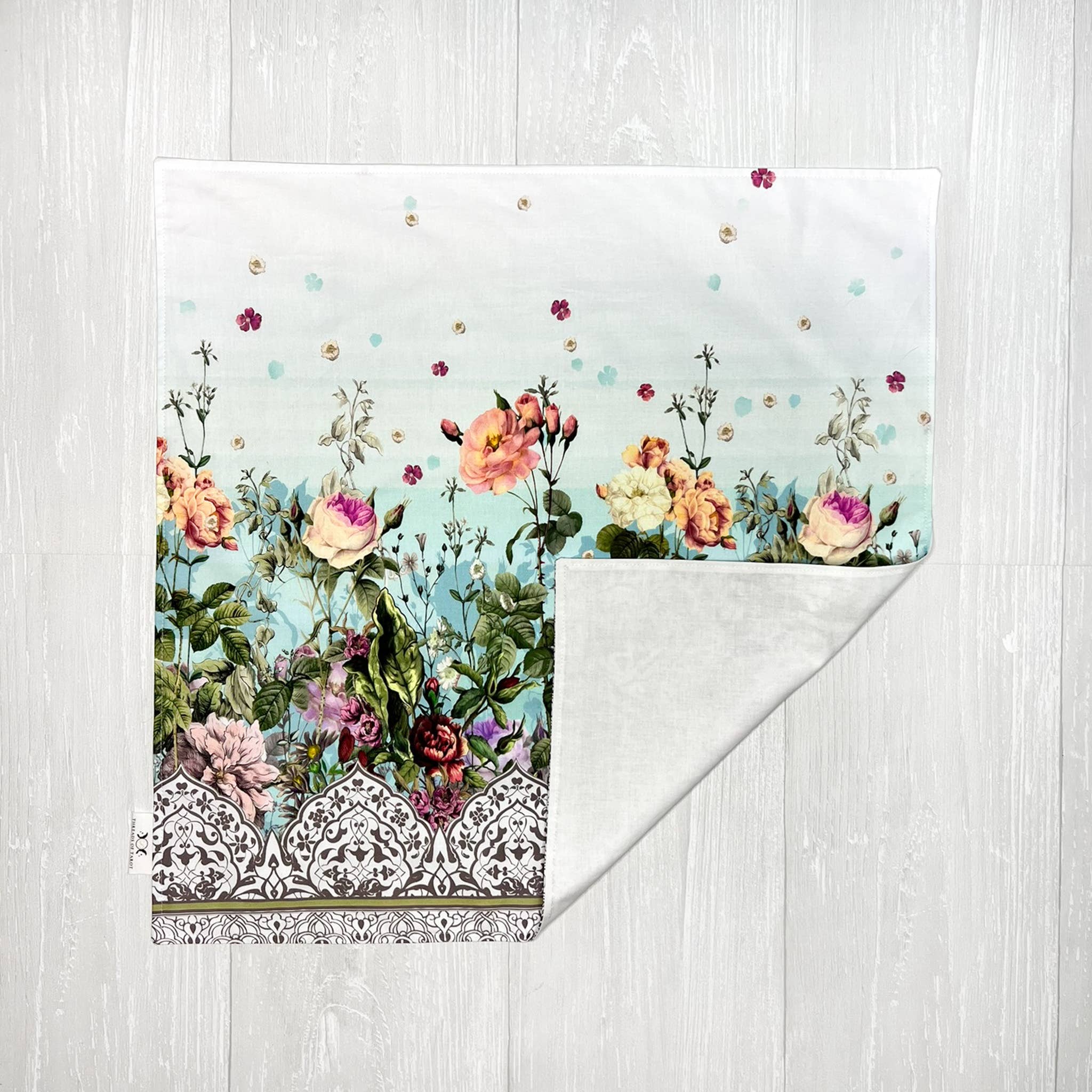 Threads of Tarot - Wholesale Tablecloth - White Floral Altar Cloth2