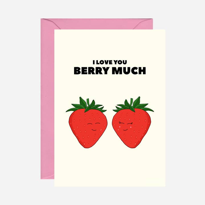 Carte I Love You Berry Much pour la vente par Pearl Ivy
