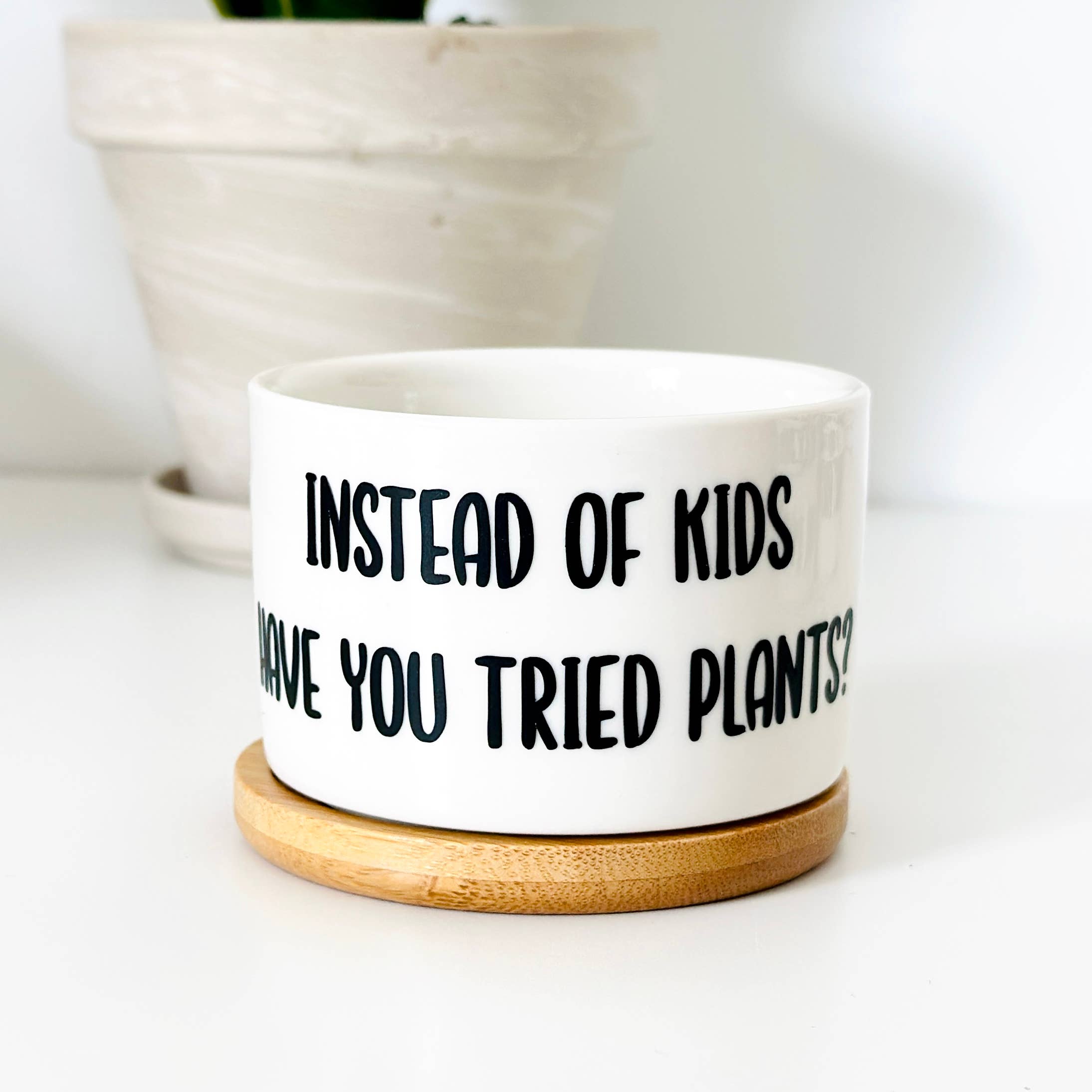 Peach Tree Design Shop - Venta al por mayor Macetas - Mini macetas divertidas, maceta con juego de palabras, macetero para suculentas6