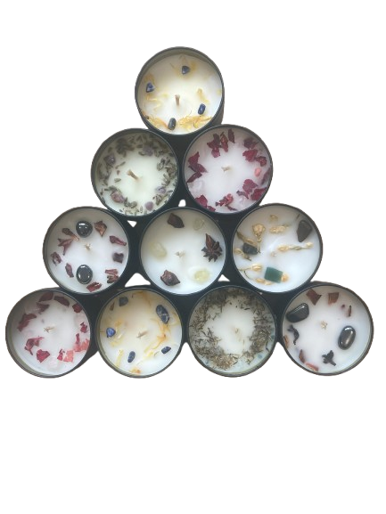 Sally Oliver - Wholesale Jar/Filled Candle - Handmade Rose Petal & Quartz Candle, Plum Rose & Patchouli4