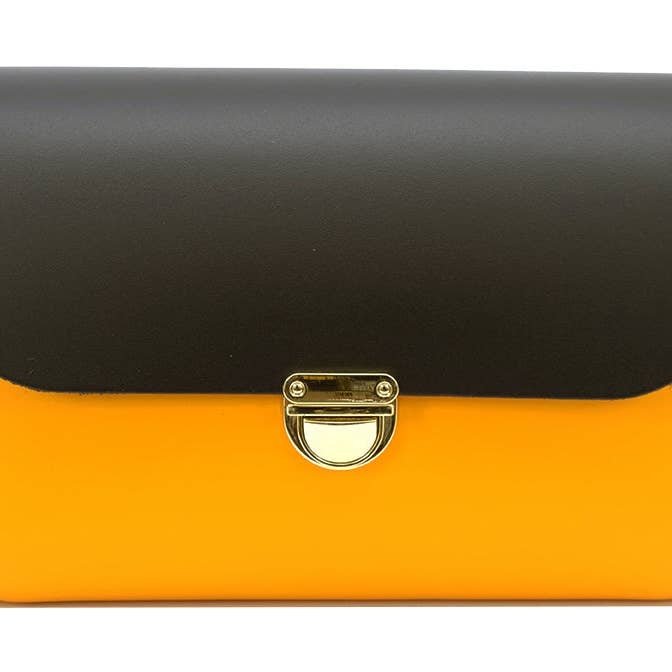 Black and Yellow Leather Satchel - Leilani for wholesale by A to Z Leather