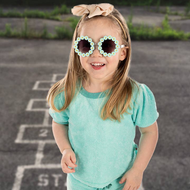 Funky Junque – wholesale Sunglasses – kids – Kids Sunglasses - Mint (Round Daisy Flower)3