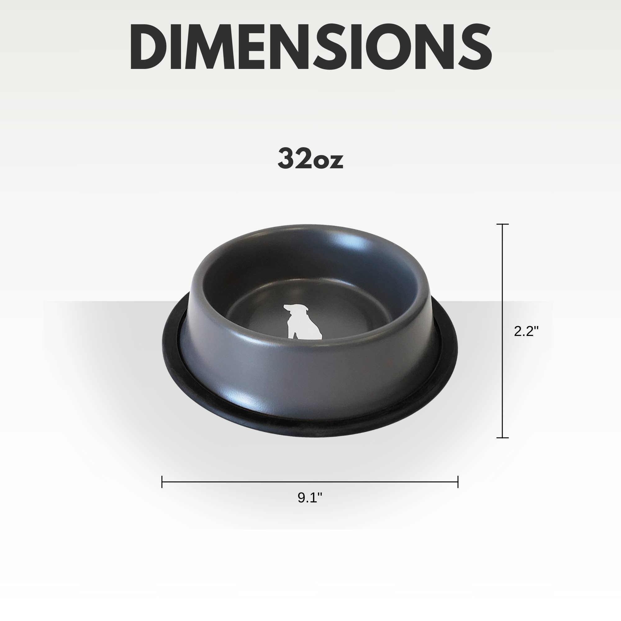 Jojo Modern Pets - Wholesale Pet Bowl - Cat/Dog - Nonskid Stainless Steel Dog Bowl with Dog Print - Matte Gray3